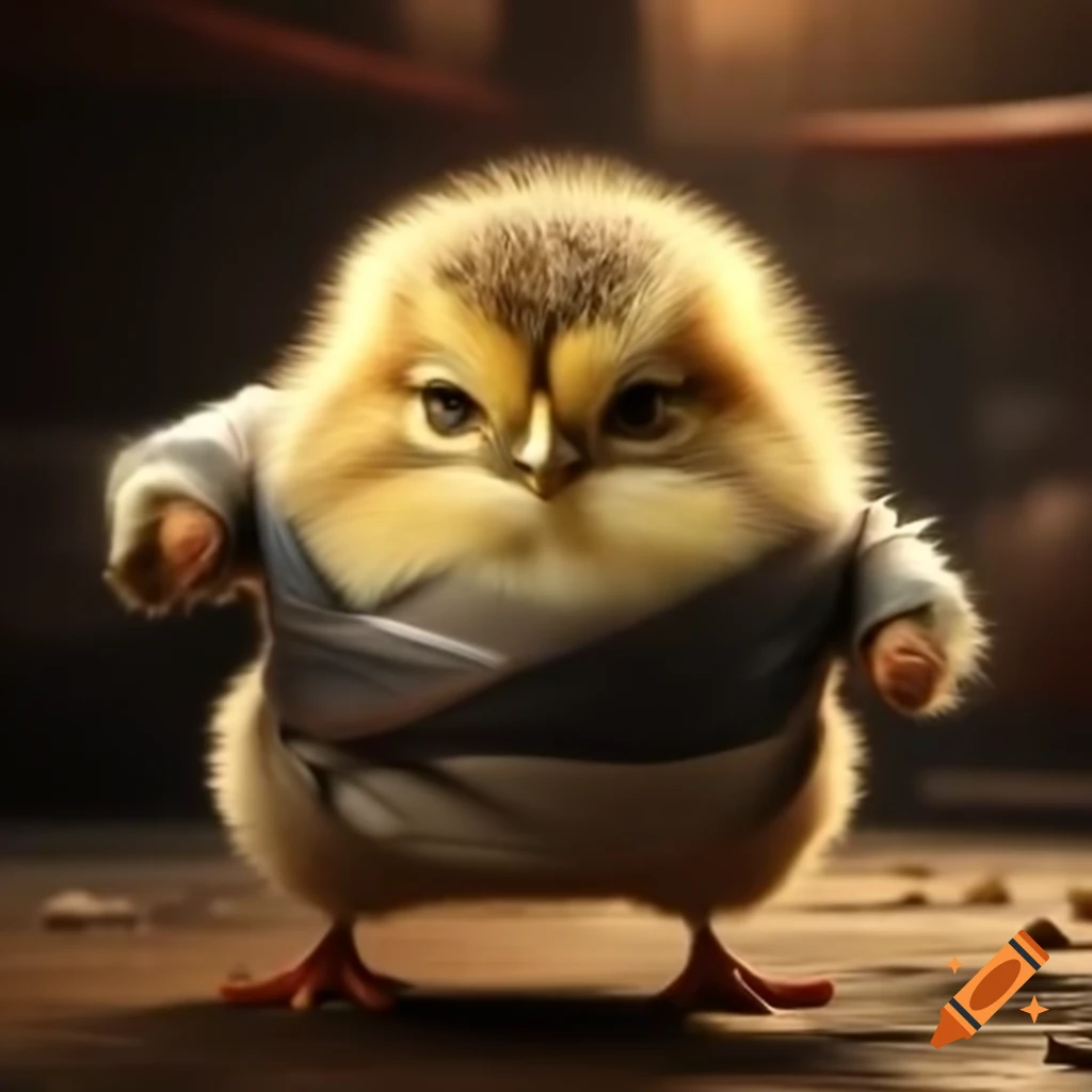 Kung Fu chick in action stance
