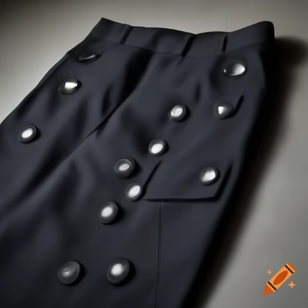 Men's dress pants adorned with numerous buttons
