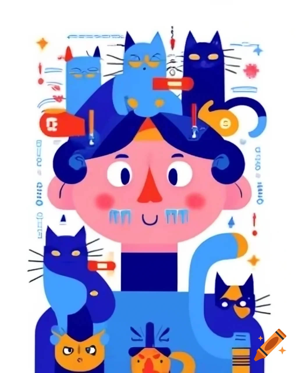 Trans activist with cats, showcasing a scientific approach and love for blue