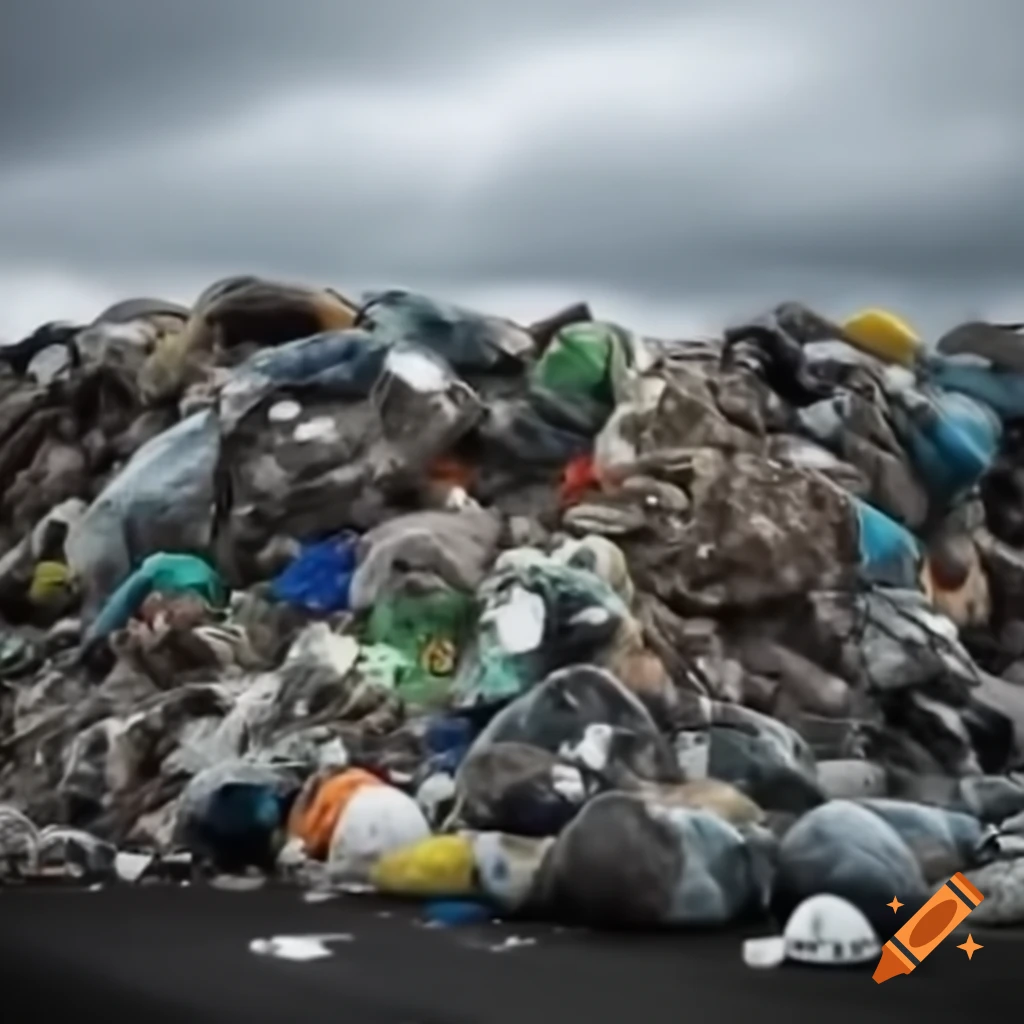 Large pile of garbage in Shanghai, showcasing waste management issues