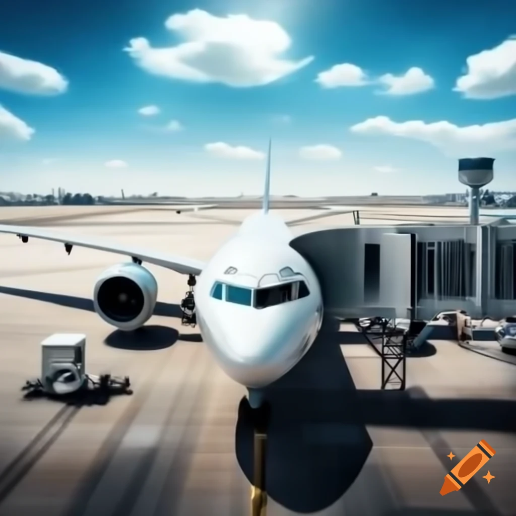 Highly detailed modern commercial airplane with folding wingtips