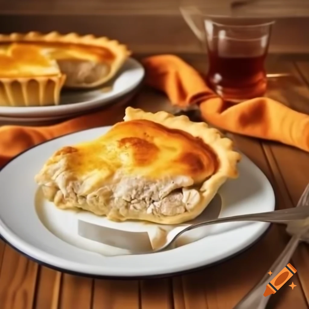 Delicious Moravian chicken pie served on a plate