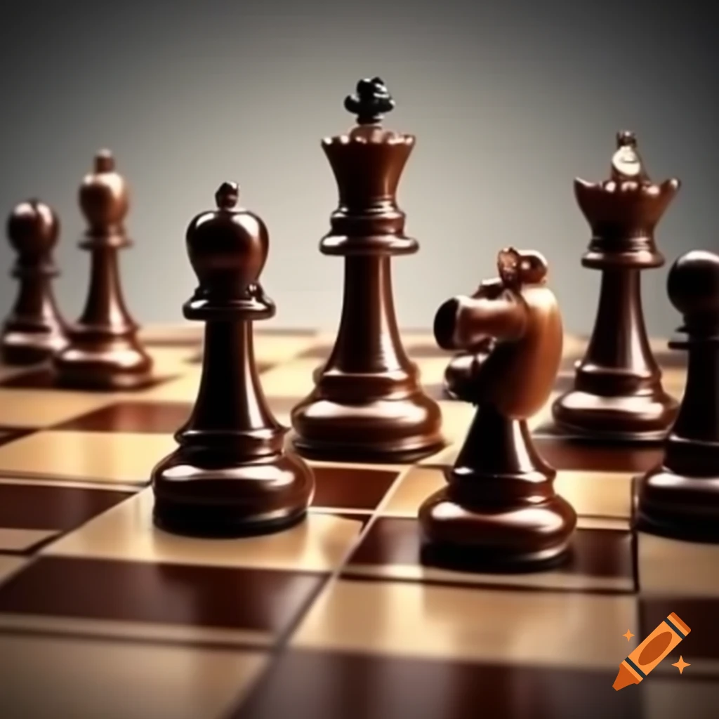 Classic chess board with pieces set for a game