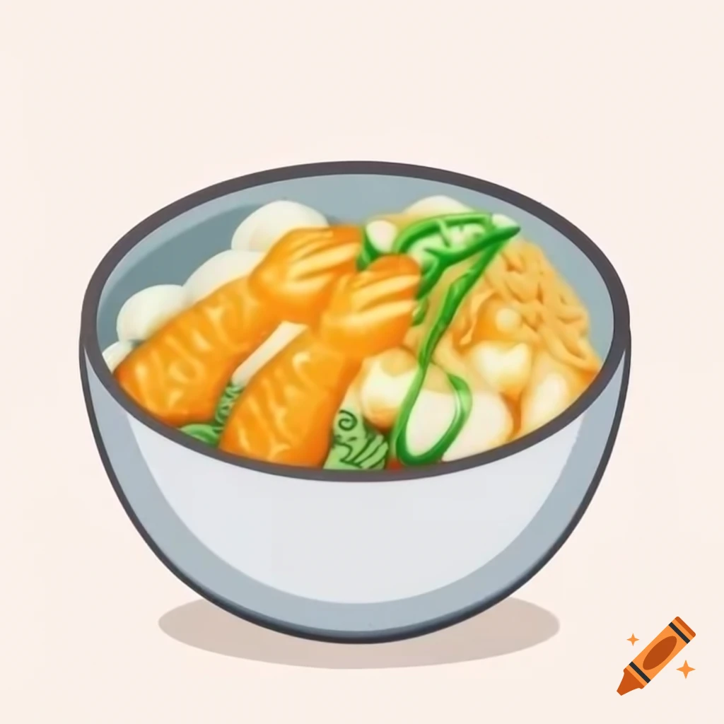 Crispy tempura rice bowl, vibrant and appetizing