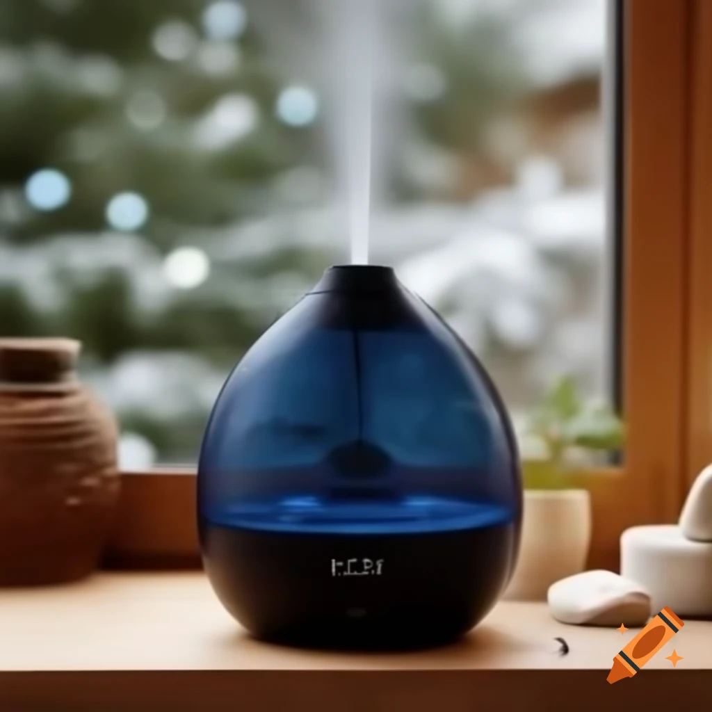 Humidifier and neti pot with a winter background