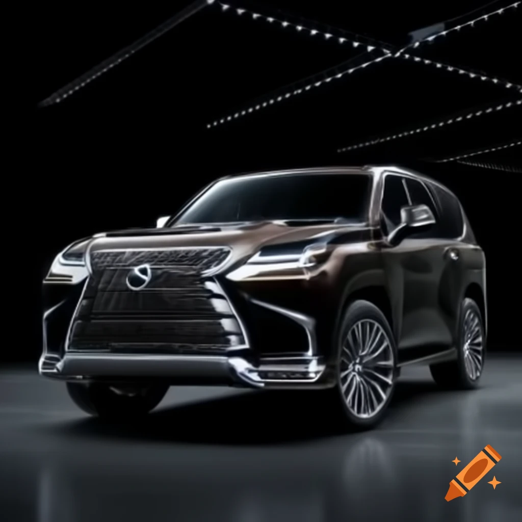 Lexus LX redesign showcased against black background
