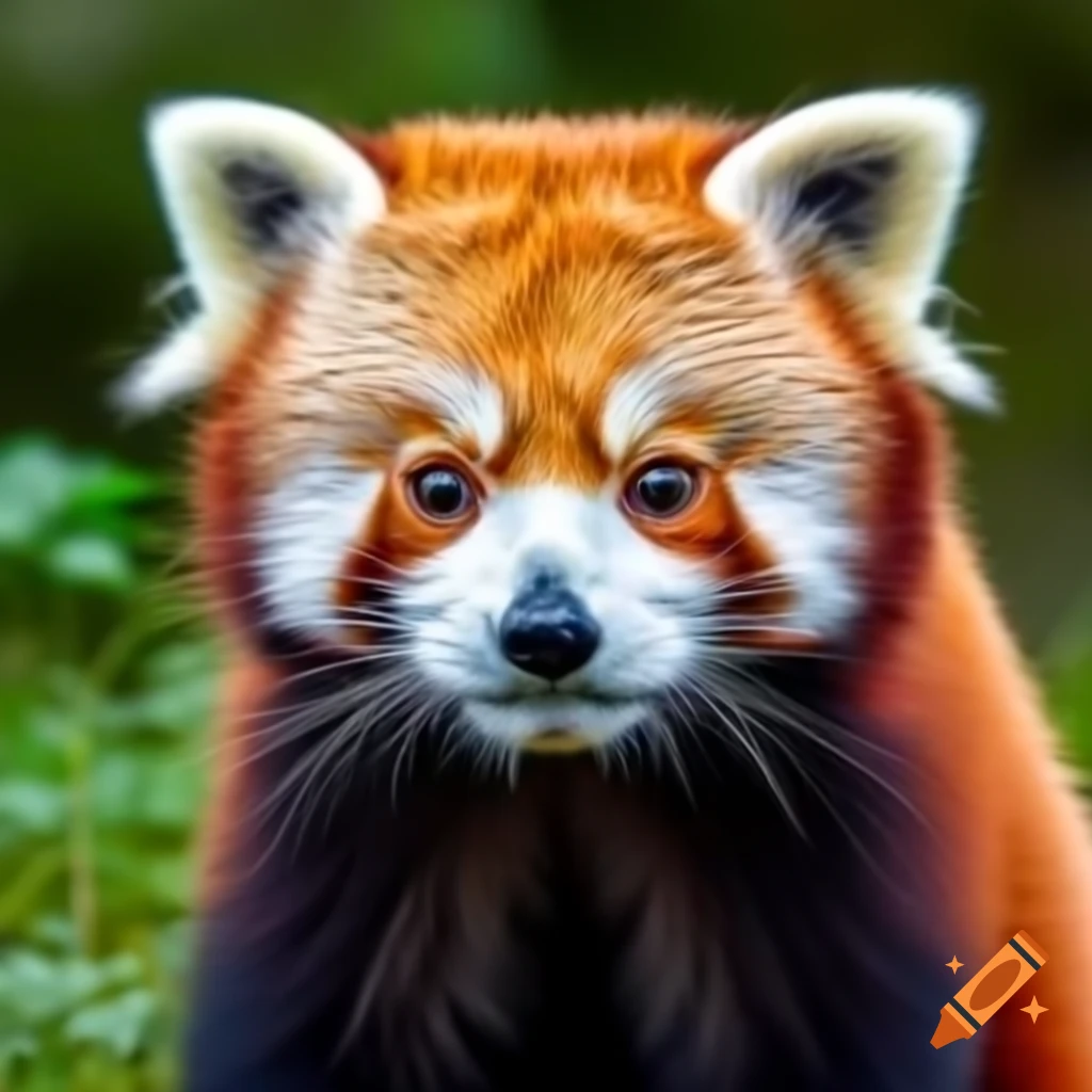 Close-up of a red panda's face