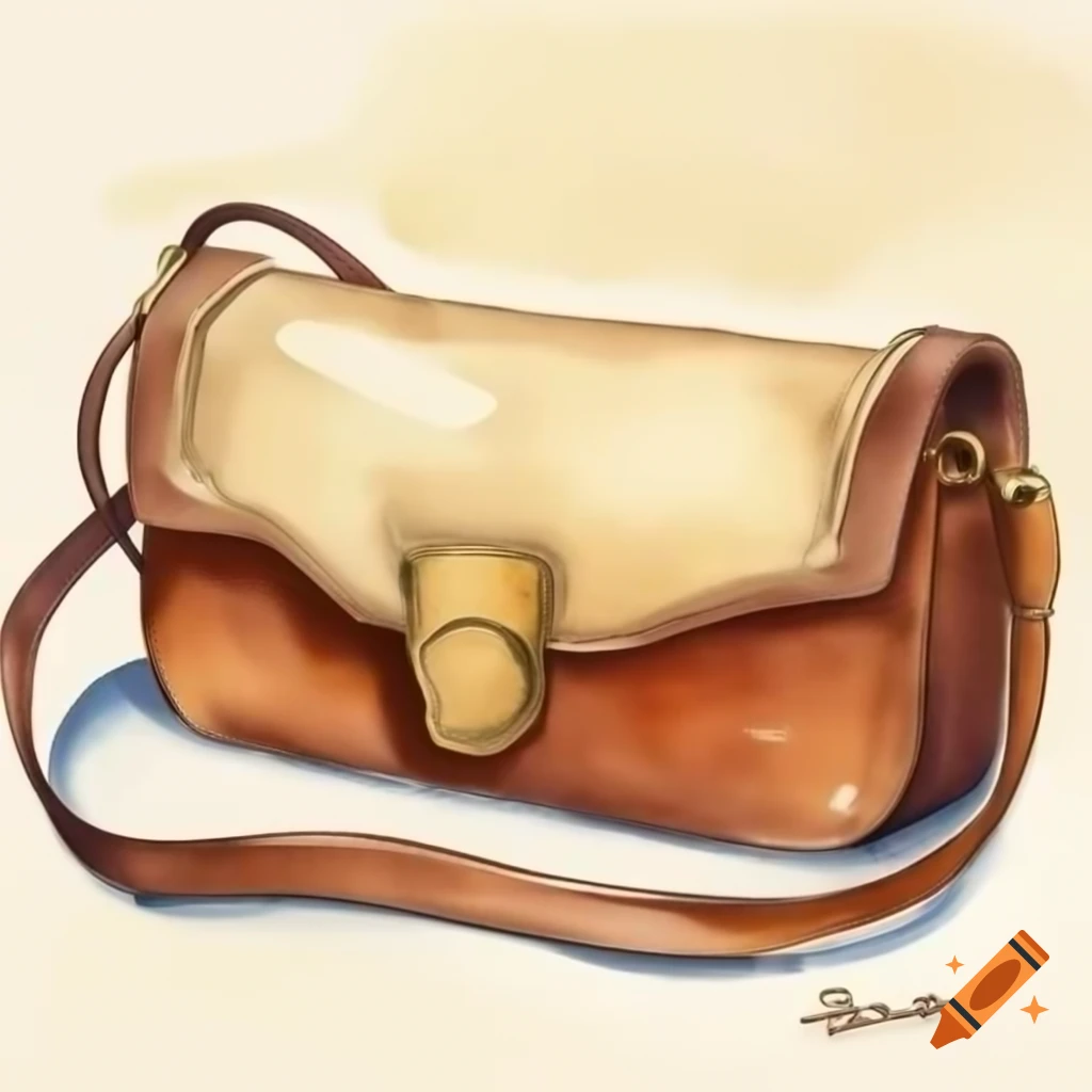 Leather scroll bag with intricate design