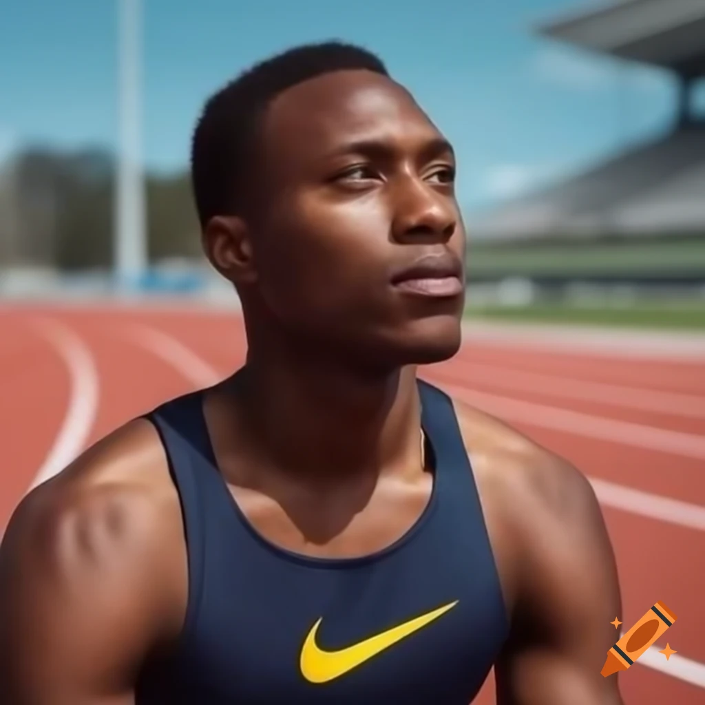 Track athlete in action during a race