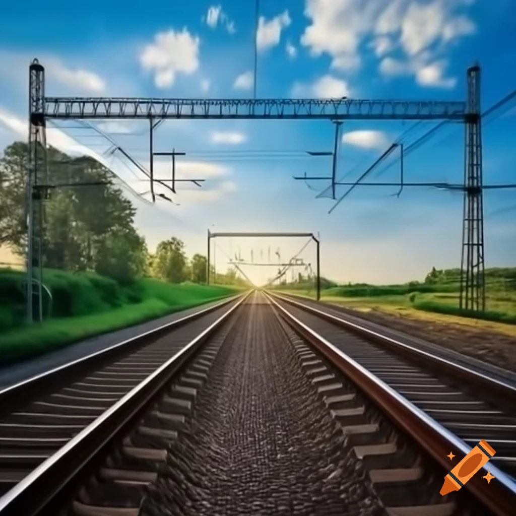 Railway infrastructure featuring tracks and structures
