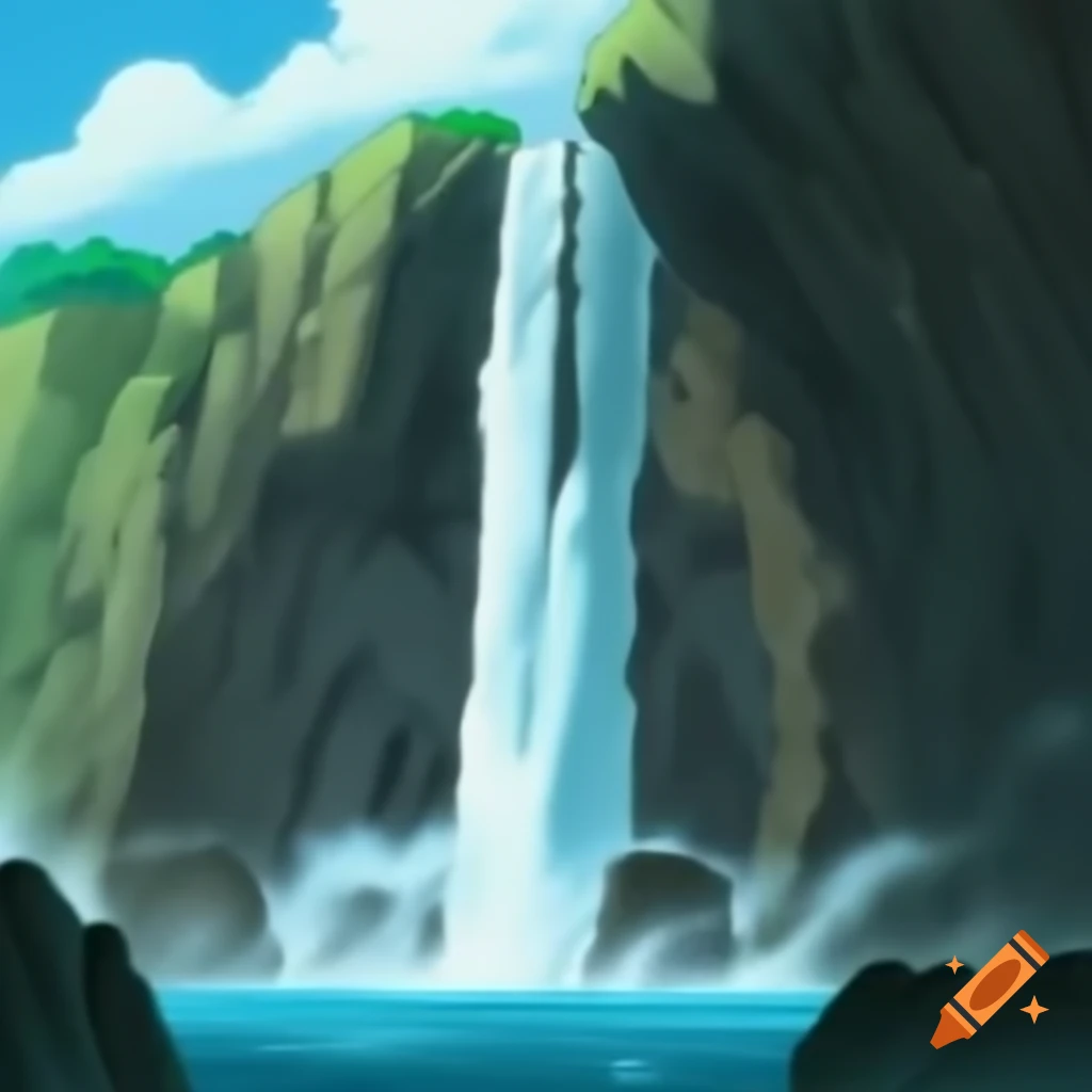 Waterfall cascading over a cliff