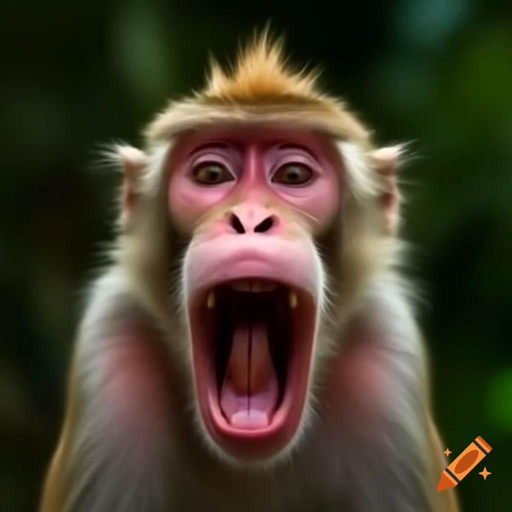 Angry monkey on the left side