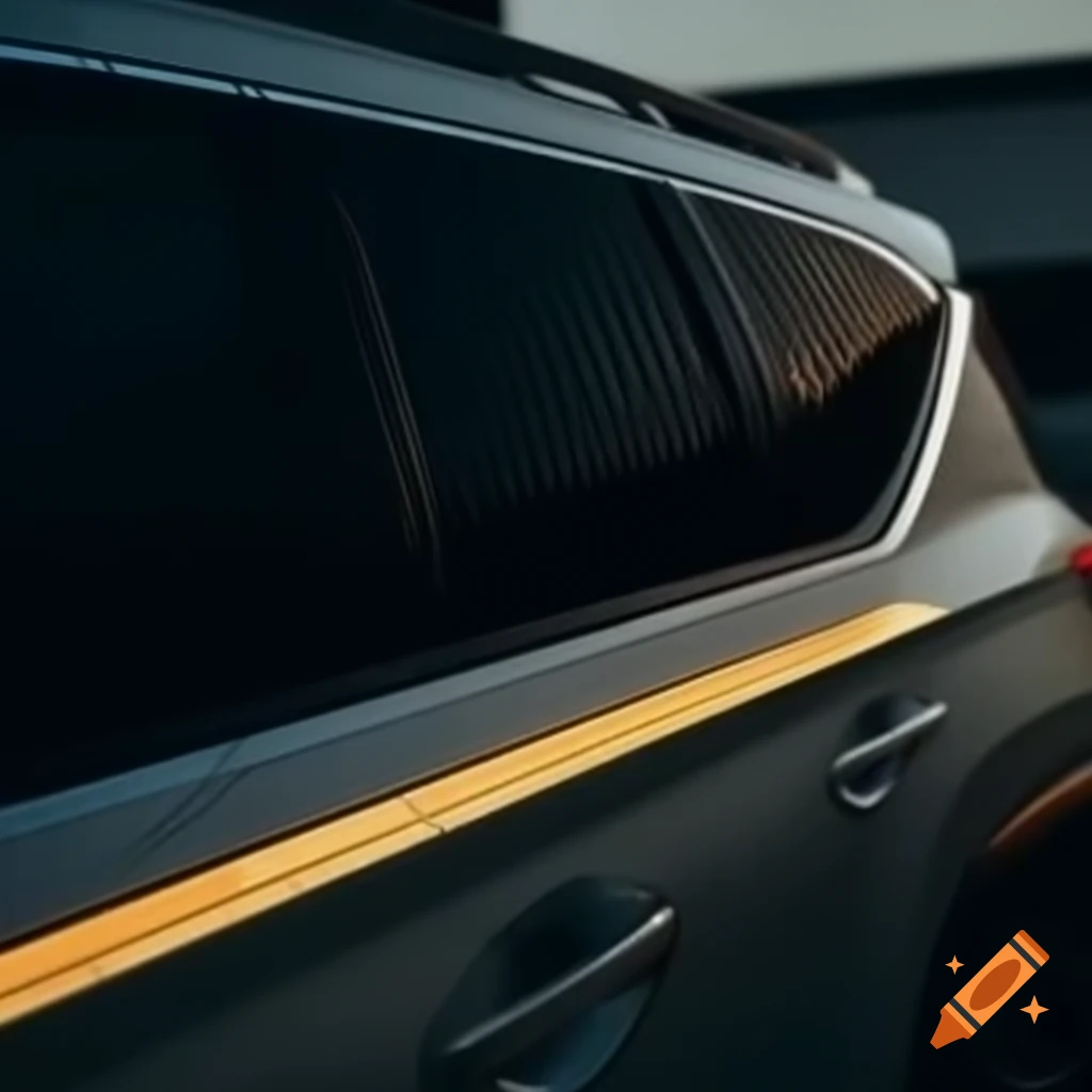SUV car featuring light brown and golden stripes
