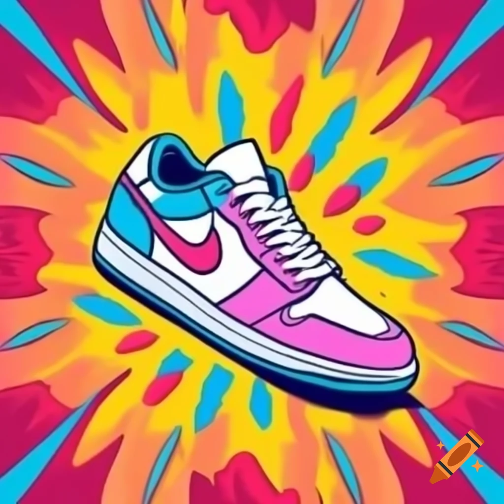 Vibrant sneaker pop art illustration