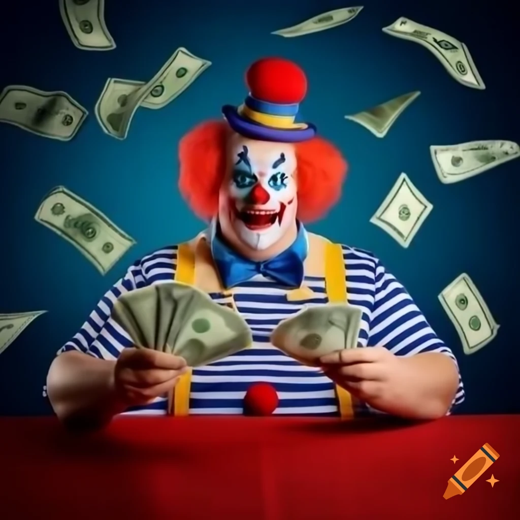 Balatro clown performing tricks with hands
