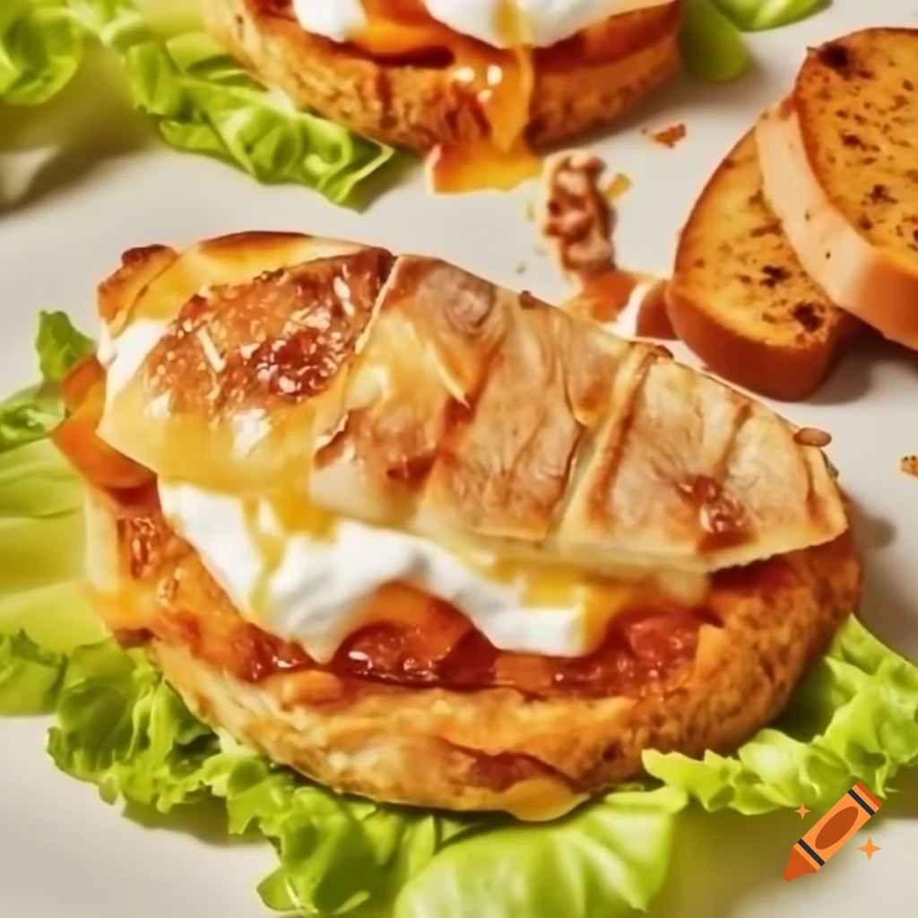Sandwich made with French bread, mayo, melted American cheese, lettuce, and chopped chicken