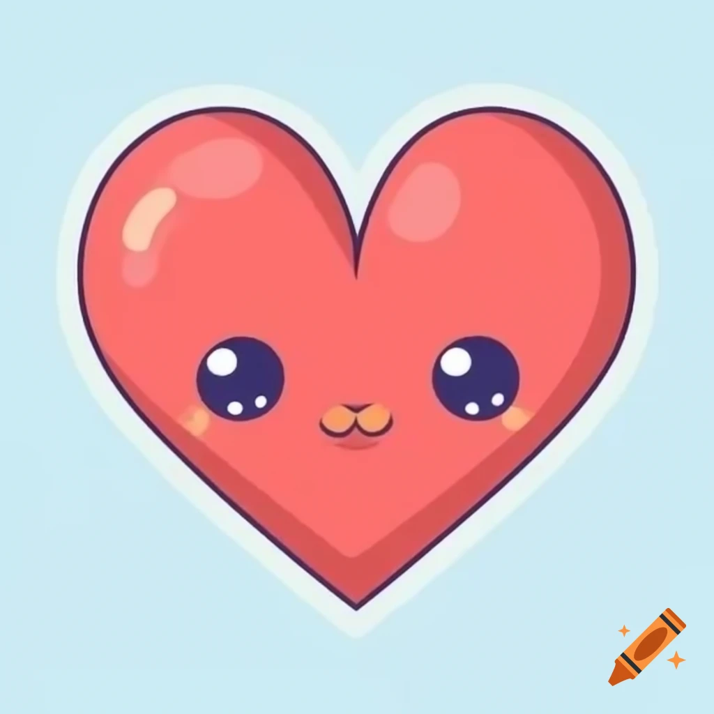 Cute heart icon in Ghibli style