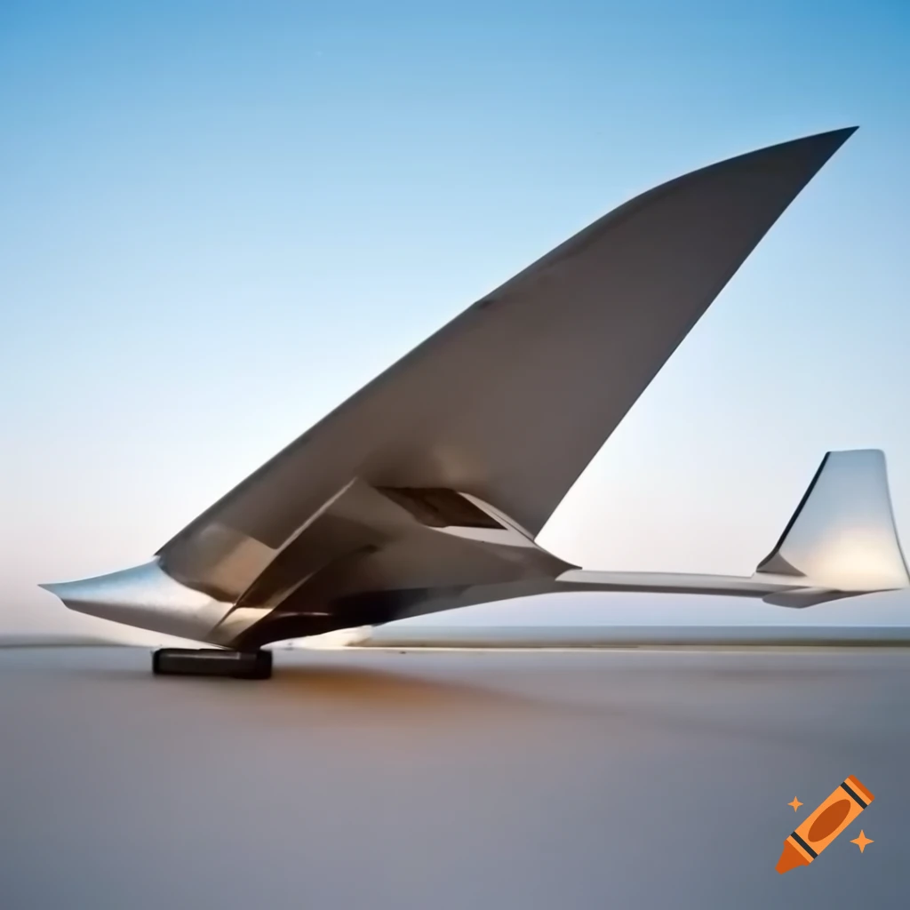 Angular stainless steel airplane with flat panels and no curves