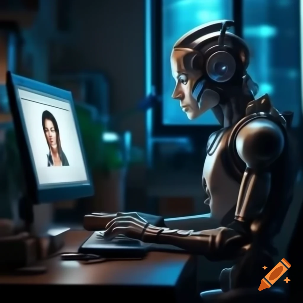 Computer utilizing AI to create artwork