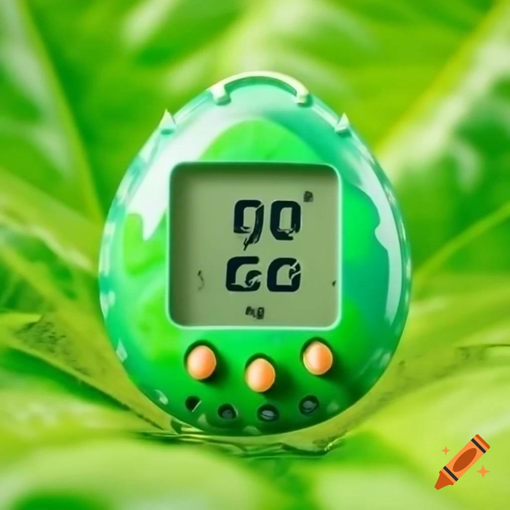 Clear green Tamagotchi digital pet