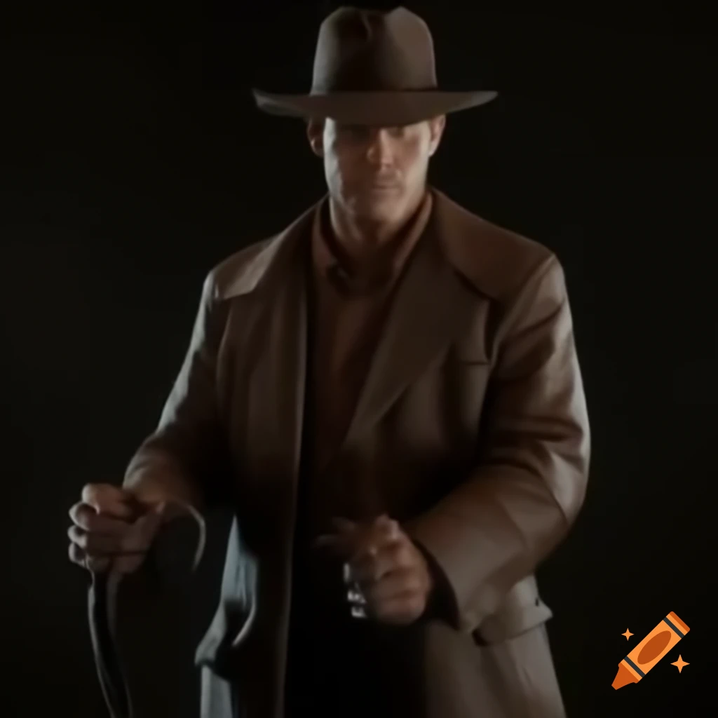 Indiana Jones standing confidently with whip in hand