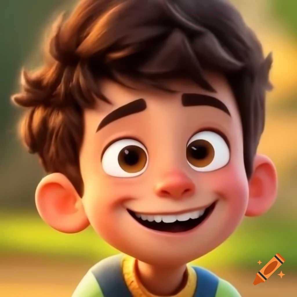 Joyful boy smiling