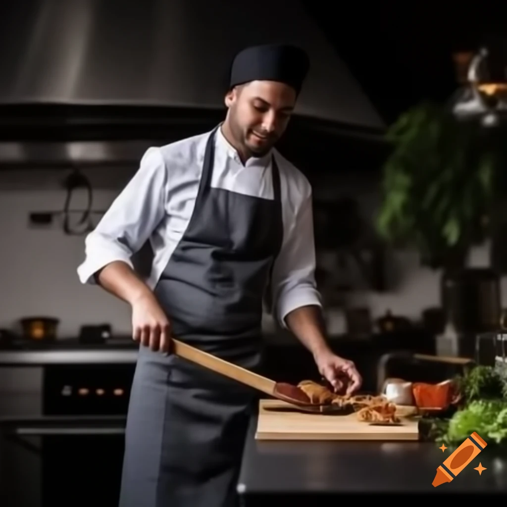Chef cooking medium steak