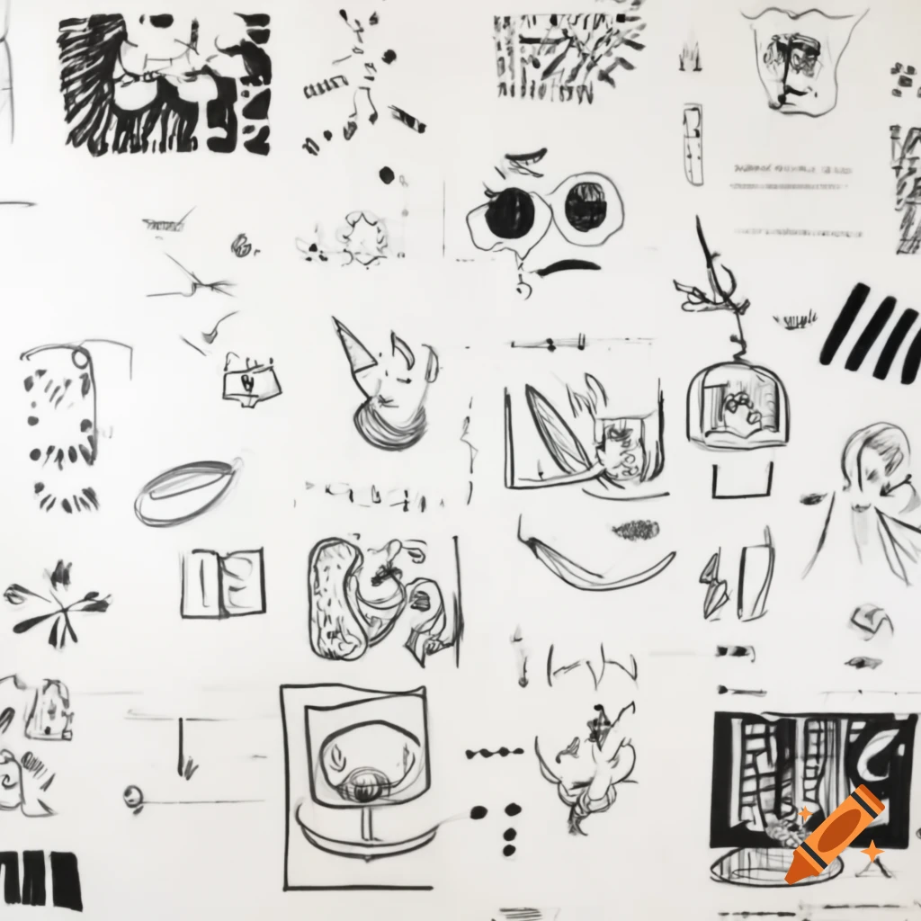 Doodle wall art inspired by Cocteau drawings