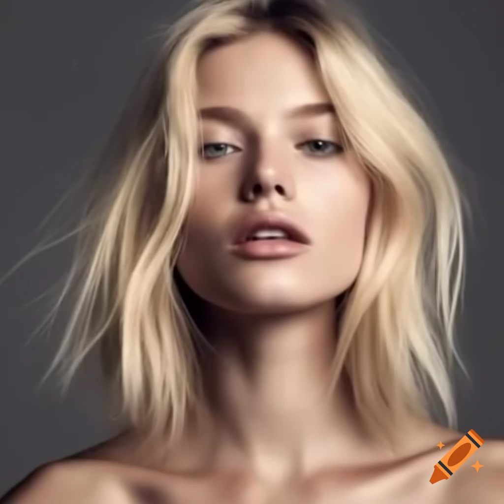 Blonde model posing in stylish attire