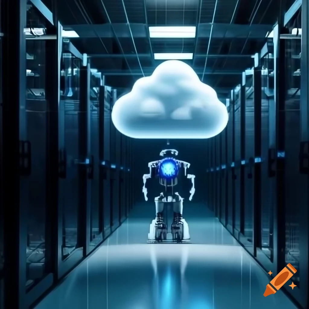 Cloud computing virtualization server interacting with robots