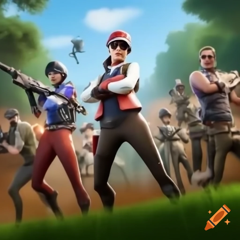 Anime characters in a PUBG inspired gaming environment on Craiyon