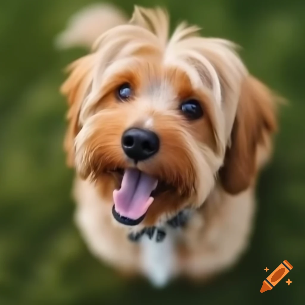 Energetic and playful dog displaying a crazy expression