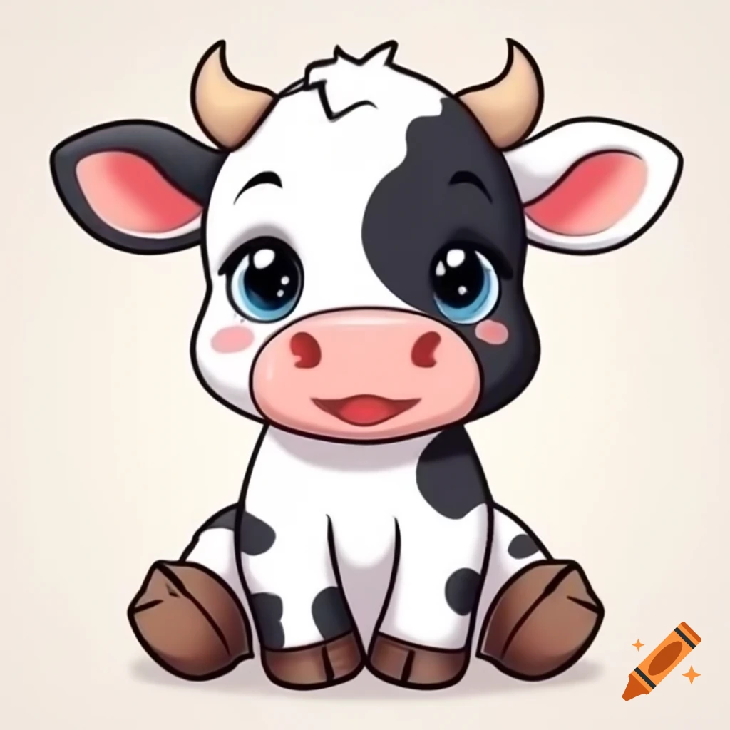 Adorable baby cow with big eyes