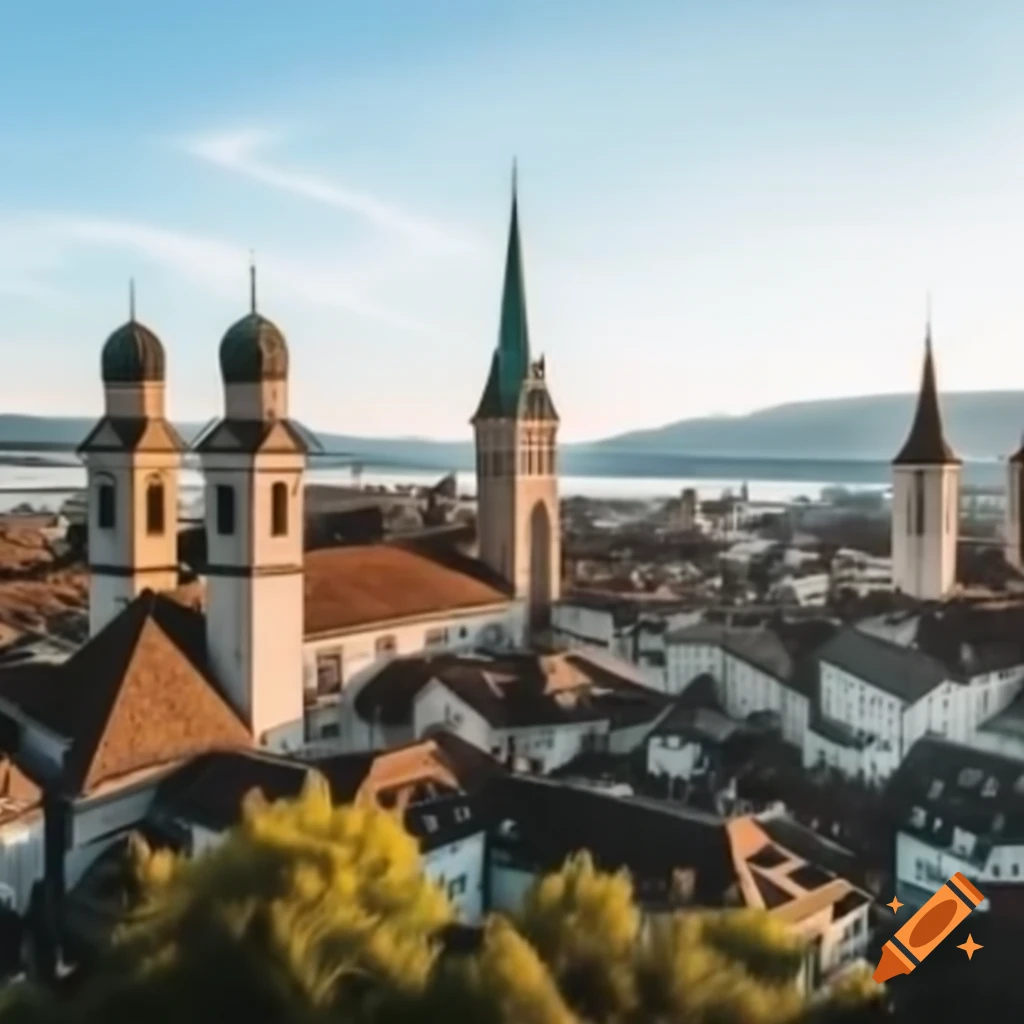 Skyline of St. Gallen, Switzerland featuring historical architecture