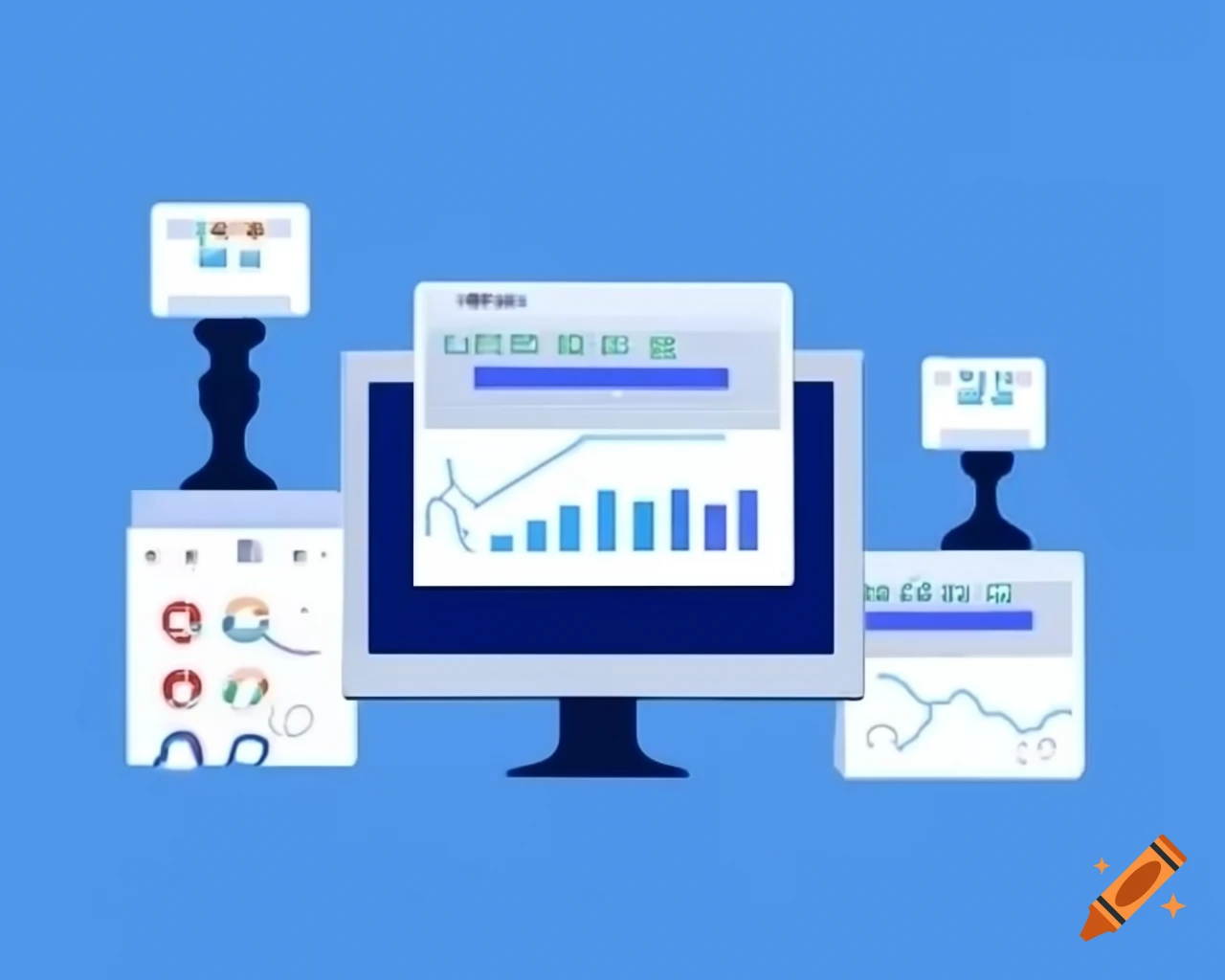 Robotic Process Automation (RPA) system integrating APIs and web UI for data visualization
