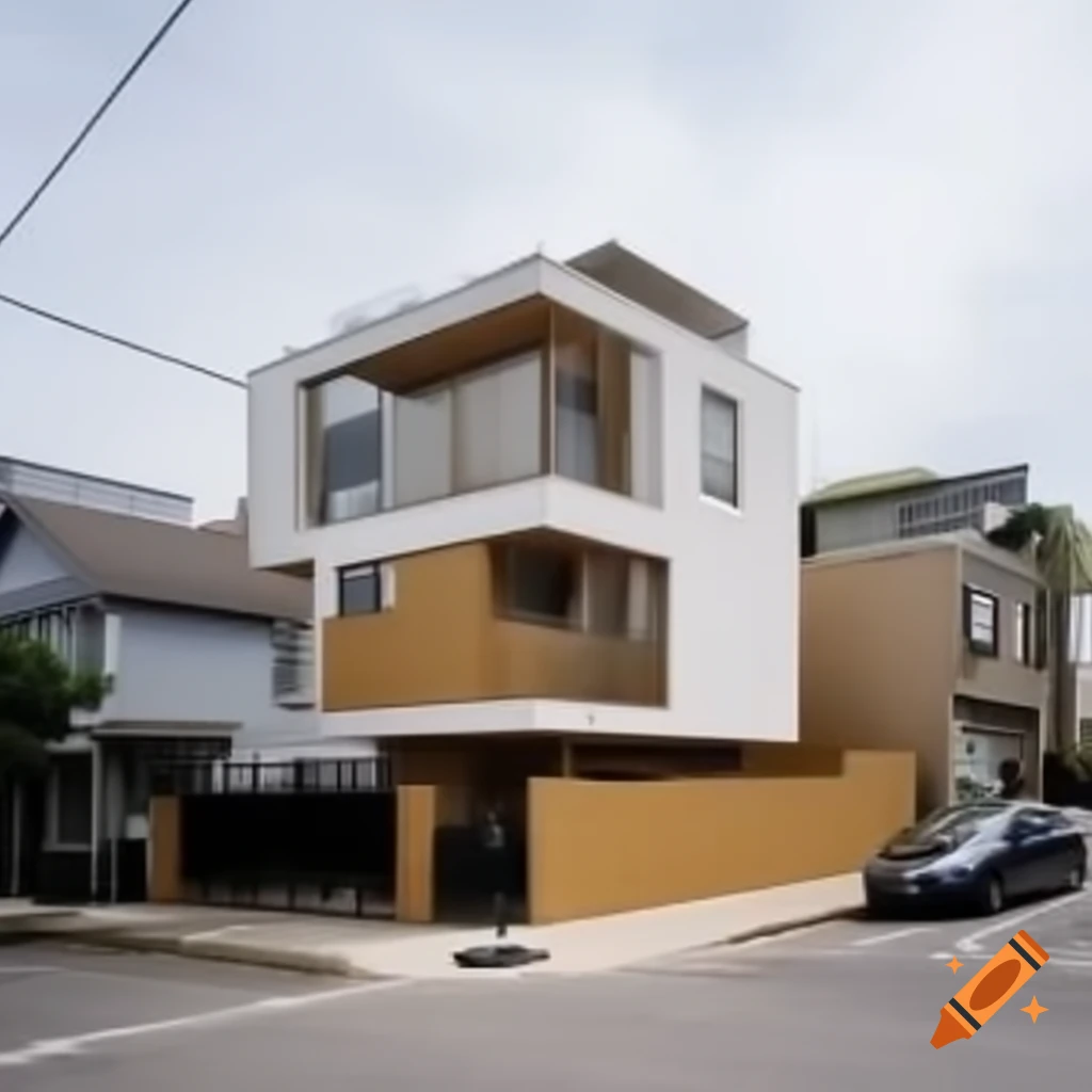 One-storey townhouse with simple architecture