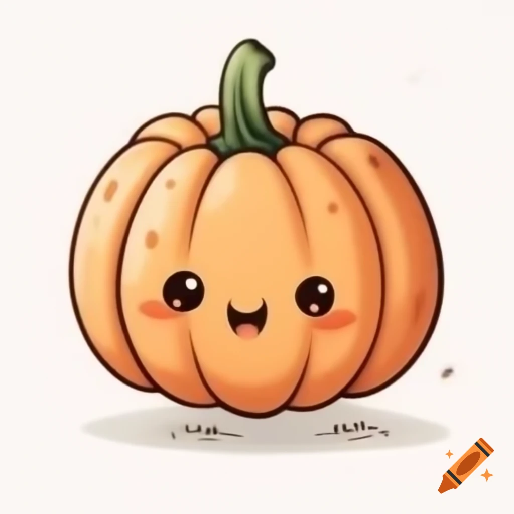 Hand-drawn illustration of a tiny pumpkin