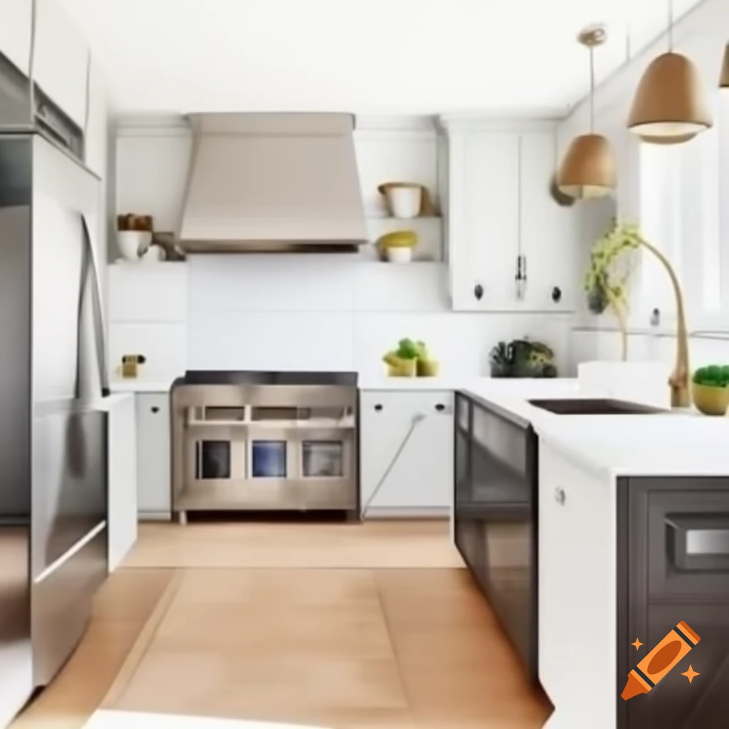 Kitchen design plans presented for Pinterest pin