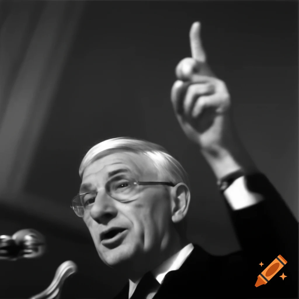Person giving speech with hand gestures and pauses