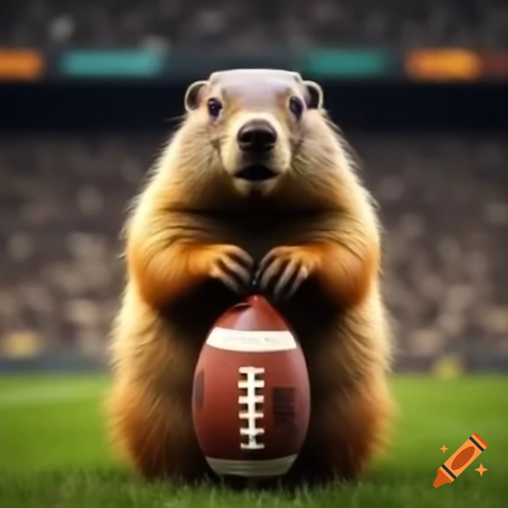 Groundhog playing football