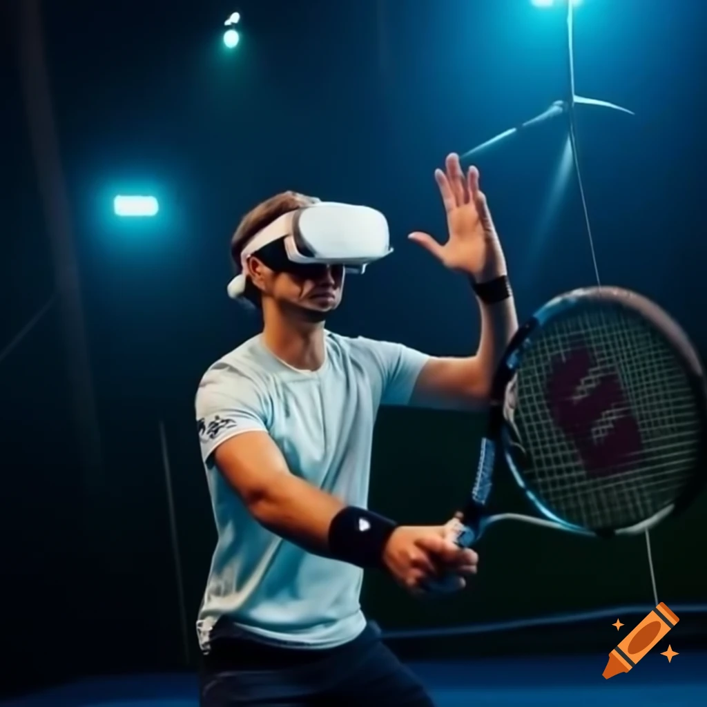 Tennis training session utilizing virtual reality technology