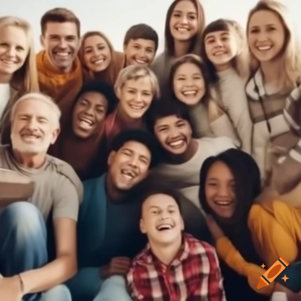 Large group of happy parents celebrating together