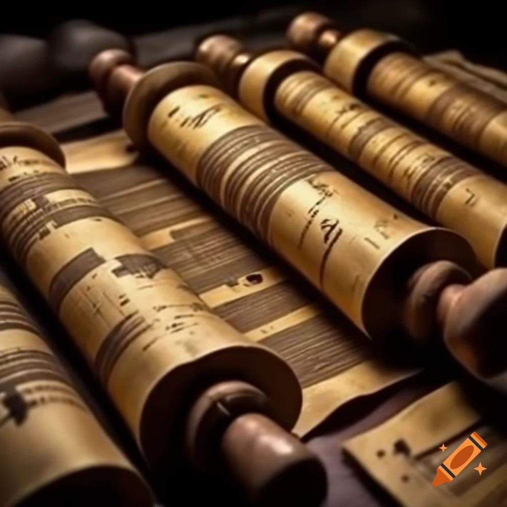Ancient Egyptian papyrus scrolls showcasing historical artifacts