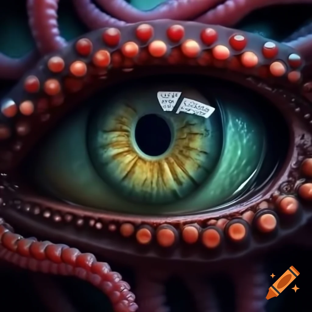 Close-up view of a squid eye showcasing intricate details