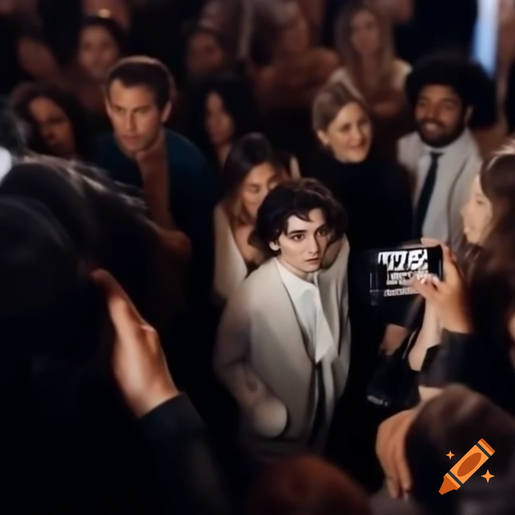 Timothée interacting with fans at charity event with family