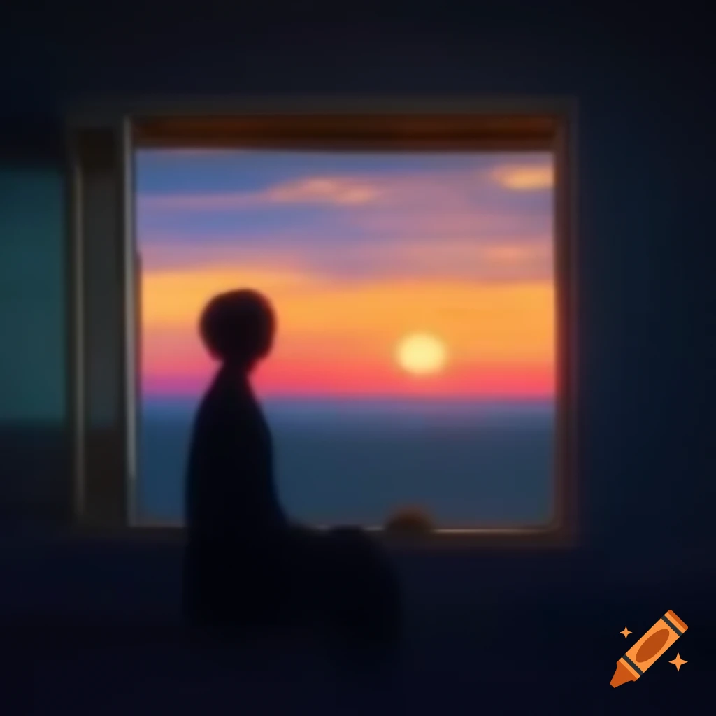 Person standing by window at dawn, expressing solitude with soft light