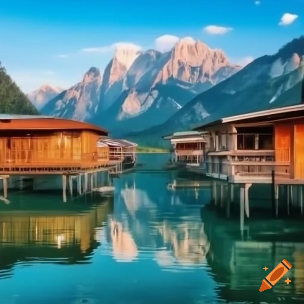 Honduran lake town with wooden stilt houses and electric scooters, featuring diverse landscapes