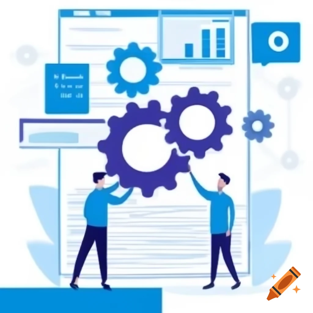 Illustration of gears symbolizing improved developer productivity
