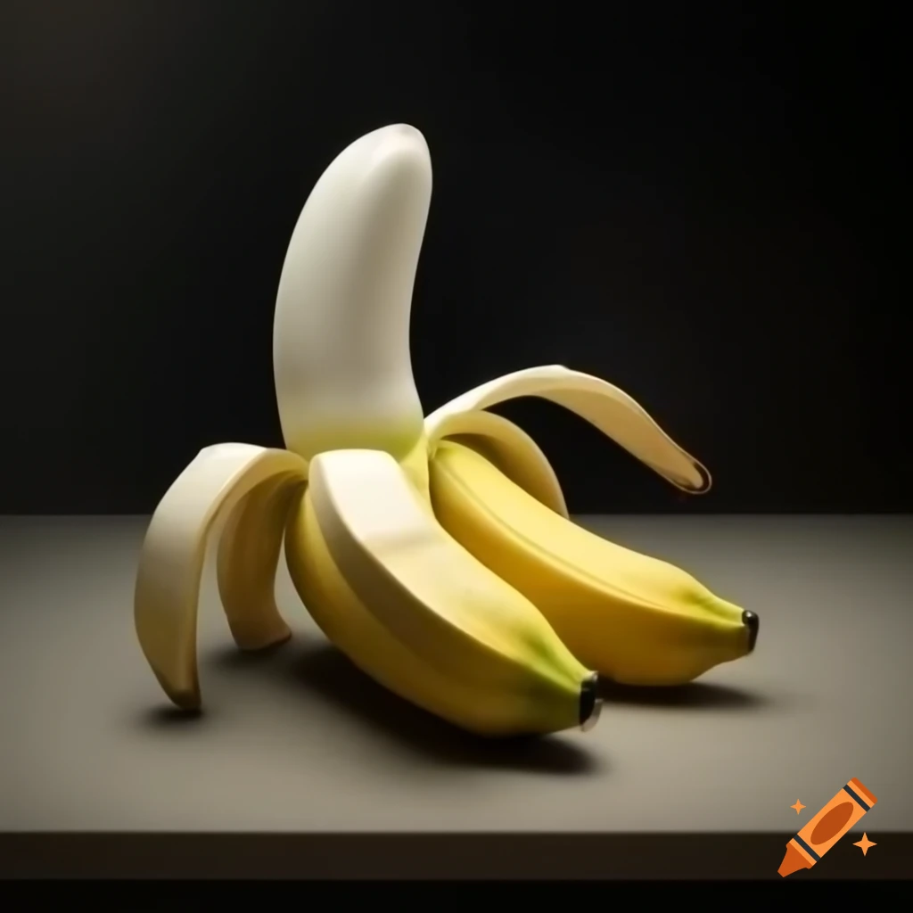 Hyper realistic banana on a table