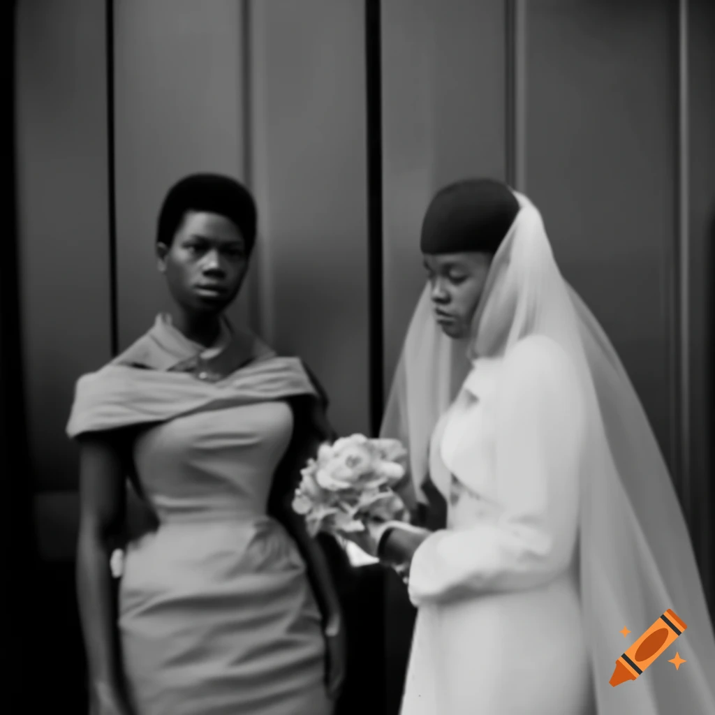 Diverse black women in wedding dresses at beautiful scenic locations